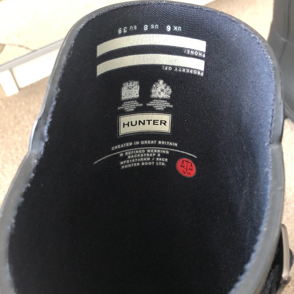 New women Black Hunter Rain Boots. Size US 8 EU 39 - Picture 4 of 6